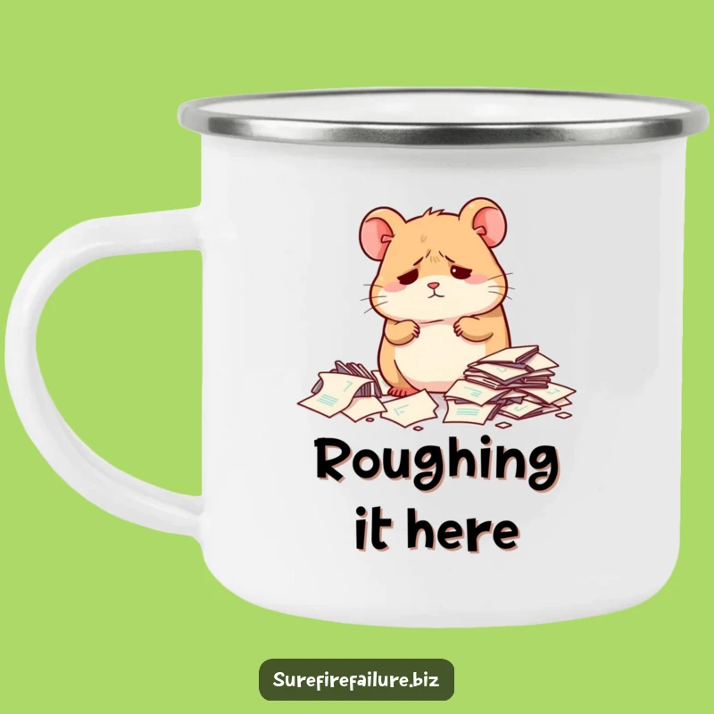 Funny Hamster Camping Mug - Messy Papers Drinkware, Great Gift