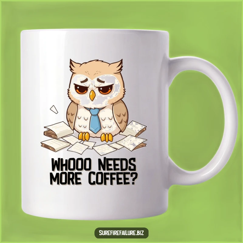 Funny Dejected Owl Mug - Hilarious Office Animal Gift for Weary Professionals
