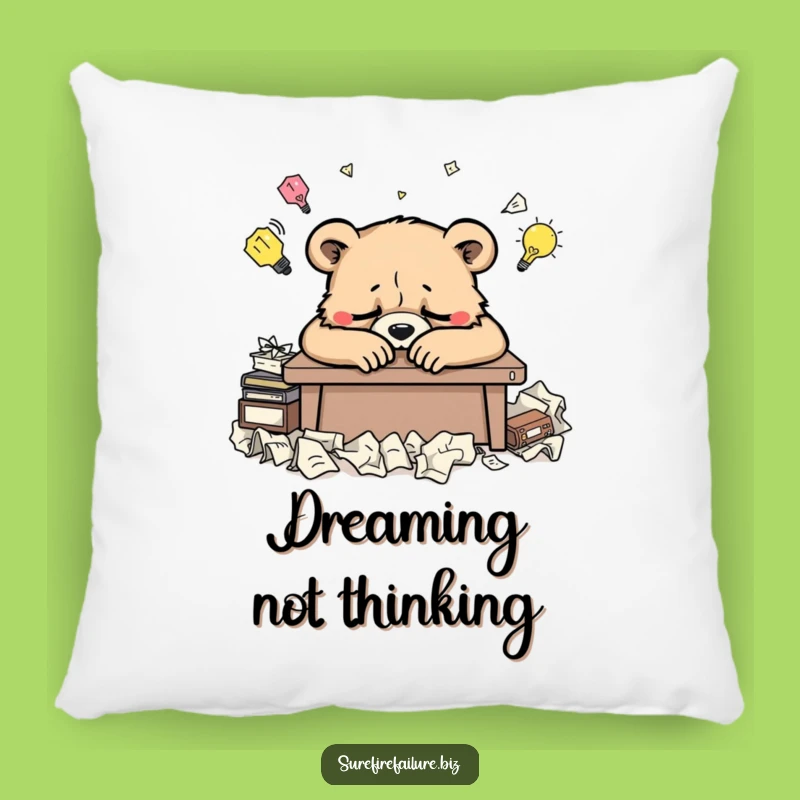 Funny Bear Desk Pillow - Cozy and Hilarious Accent for Your Creative Space