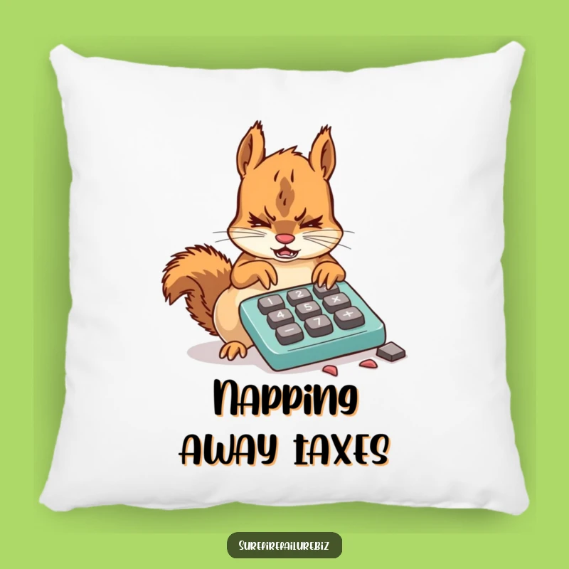 Funny Squirrel Calculator Pillow - Cozy and Hilarious Accent for Your Sofa