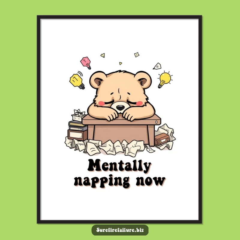 Funny Bear Desk Digital Art - Instant Hilarious Download for Creative Spaces