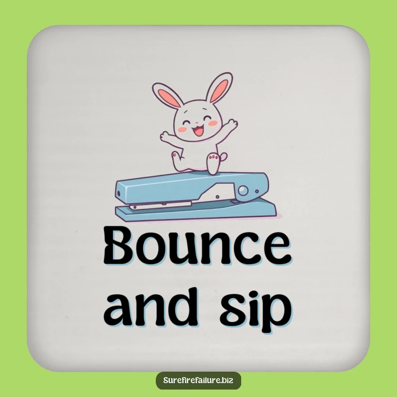 Funny Bunny Coaster Set - Joyful Hopping Protection, Great Gift