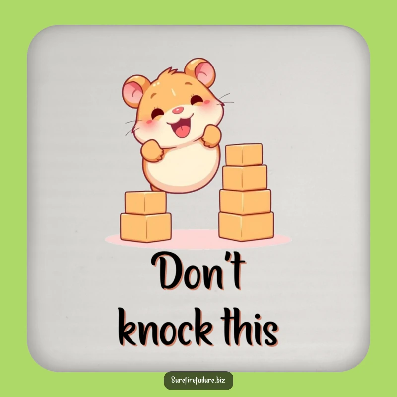 Funny Hamster Coaster Set - Balancing Surfaces, Great Gift