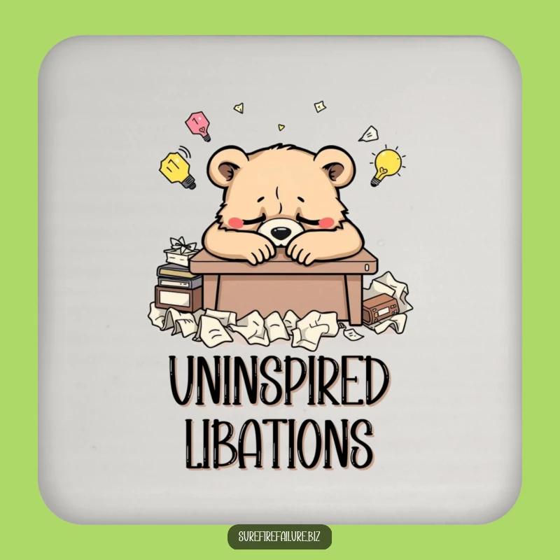 Funny Bear Desk Drink Coaster - Hilarious Table Protection for Artists