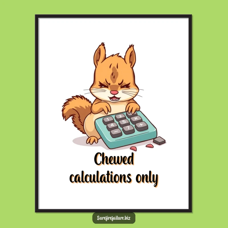 Funny Squirrel Calculator Poster - Hilarious Wall Art for Frustrated Decor