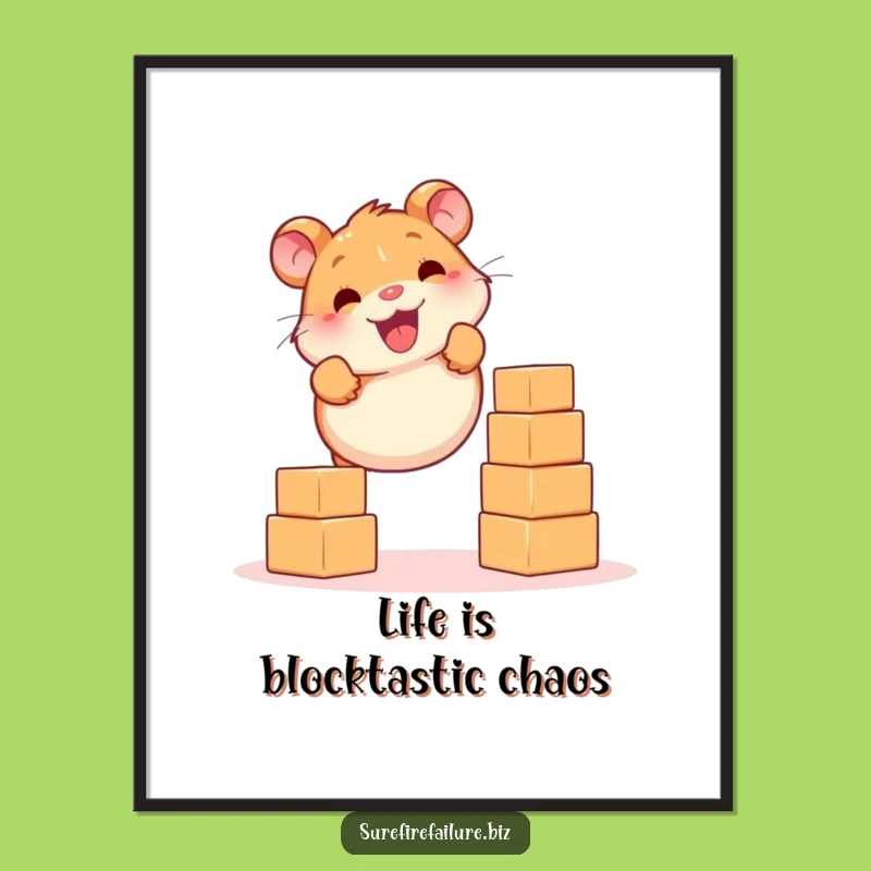 Free Printable Balancing Hamster Wall Art - Funny Life Quote Download