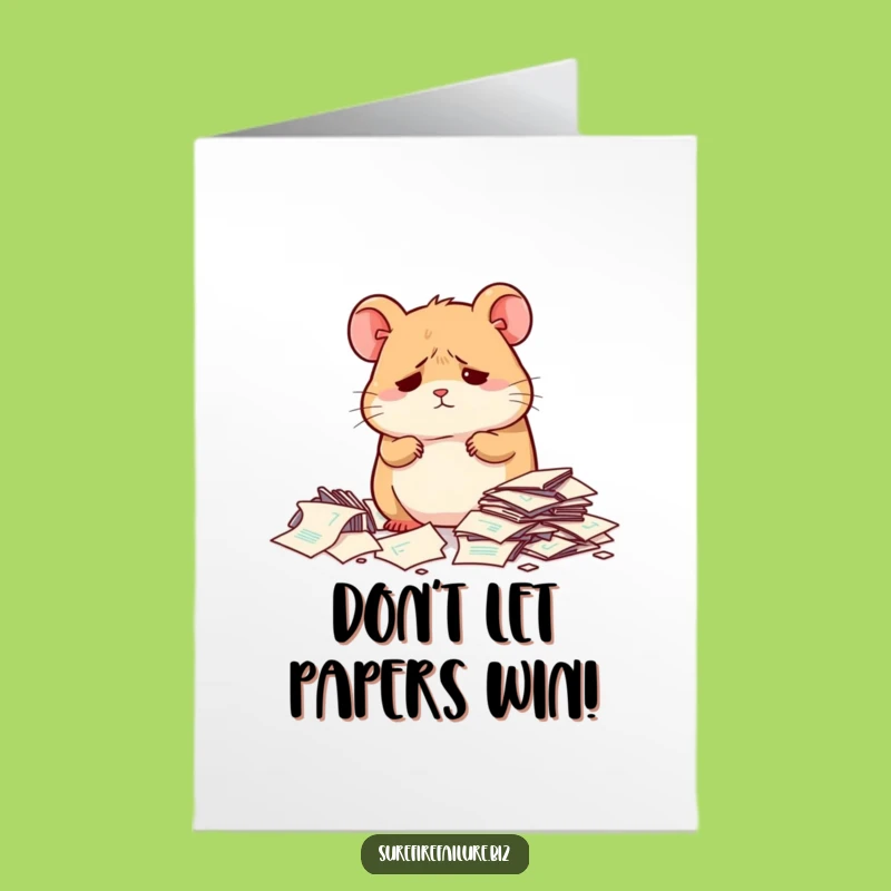 Free Printable Dejected Hamster Congrats Card - Relatable Humor Download