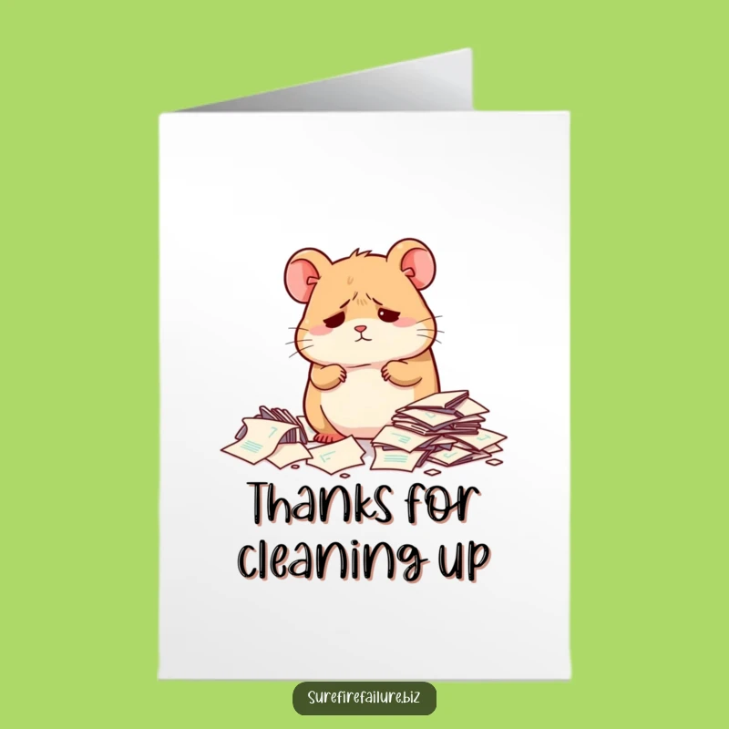 Free Printable Dejected Hamster Thank You Card - Funny Appreciation Download