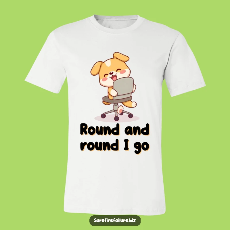 Funny Dog Tail Chasing Tee: Comical Happy Canine Shirt for Dog Lovers