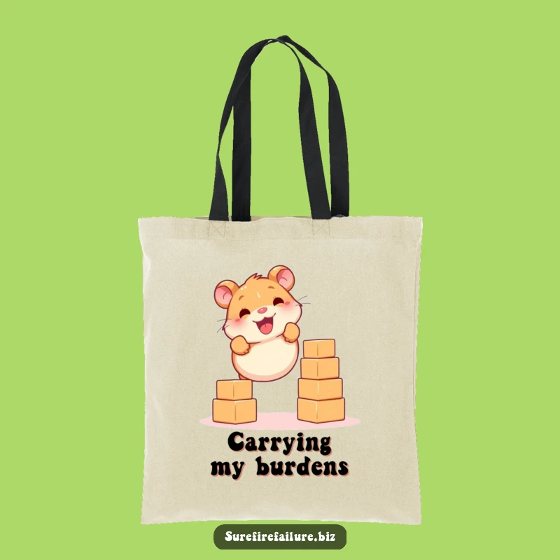 Funny Hamster Tote Bag - Balancing Act Design, Great Gift