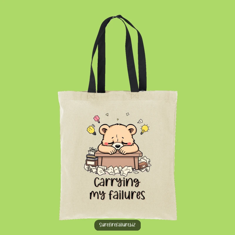 Funny Bear Desk Tote Bag - Hilarious Carryall for Creative Essentials