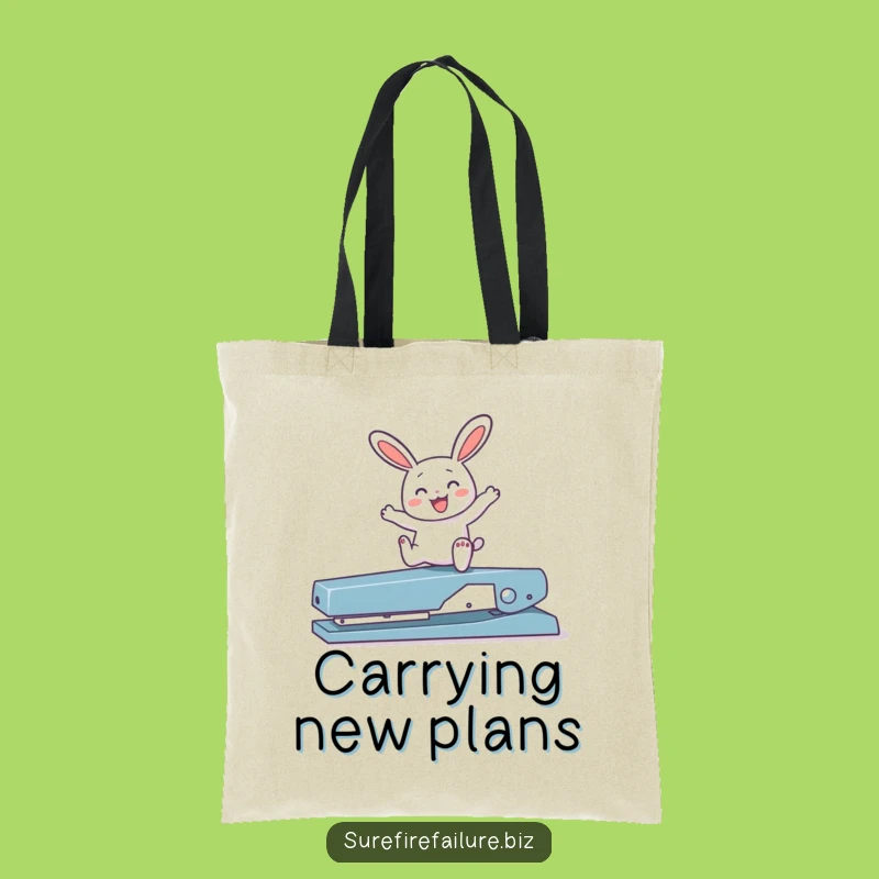 Funny Bunny Tote Bag - Joyful Hopping Design, Great Gift